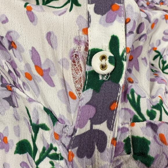 byTiMo Summer Floral Print Button Front Maxi Dress Size XS Project Piece Upcycle - Picture 5 of 11